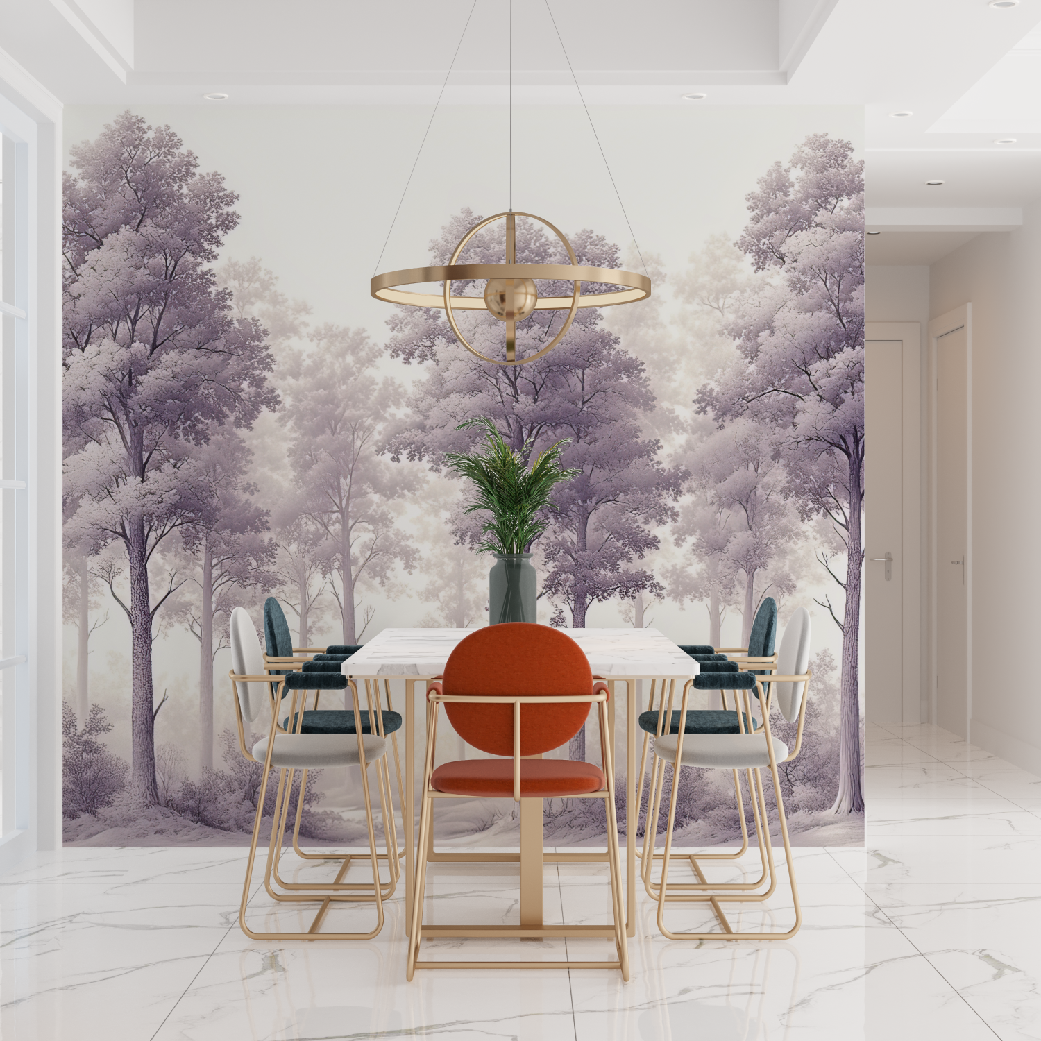 Lila Baum Tapete | Wandbilder Tapete