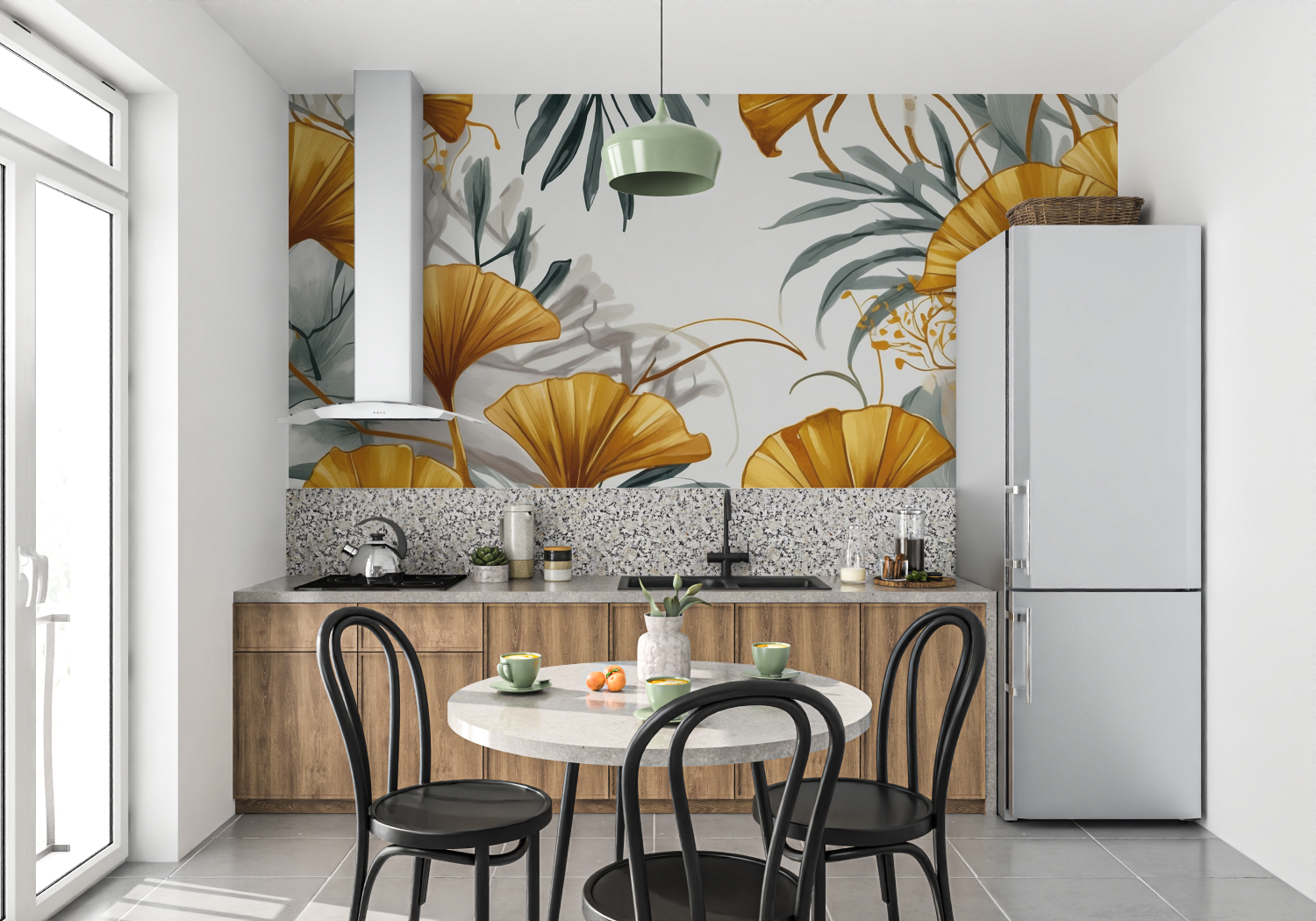 Mustard Yellow Gray Wallpaper | Murals Wallpaper