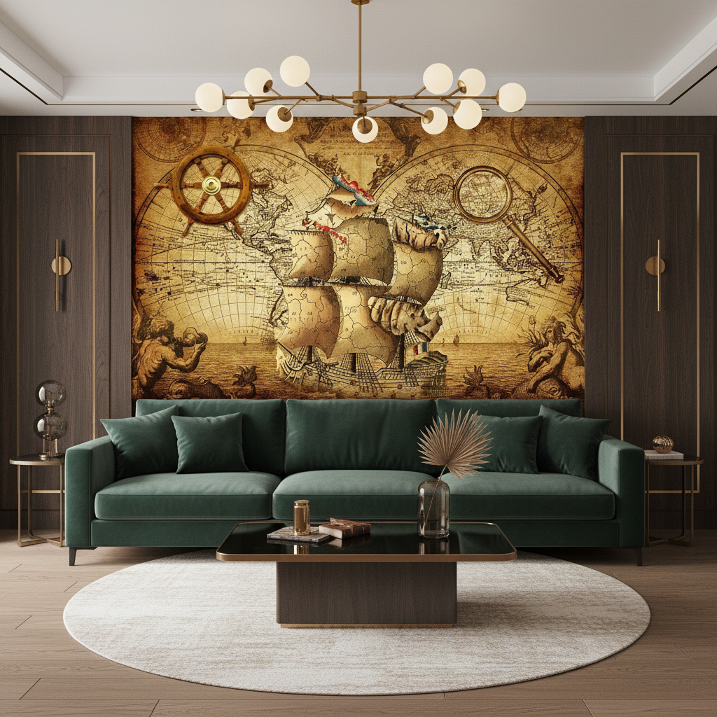 Mural Antique World Map Wallpaper