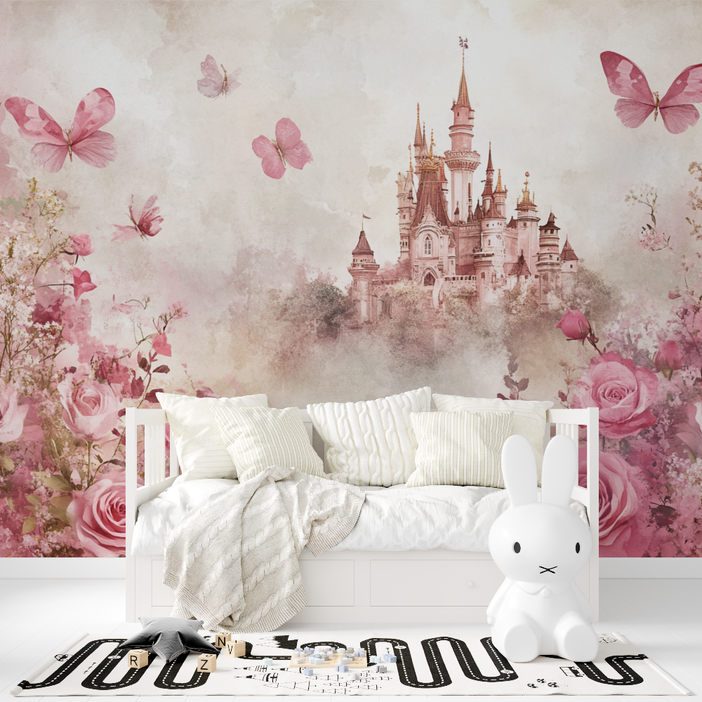Princess Castle and Flowers Wallpaper | Murals Wallpaper