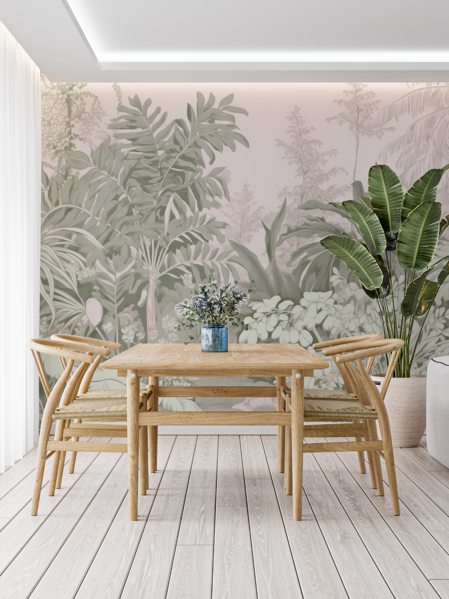 Jungle Pink Toile Wallpaper | Murals Wallpaper