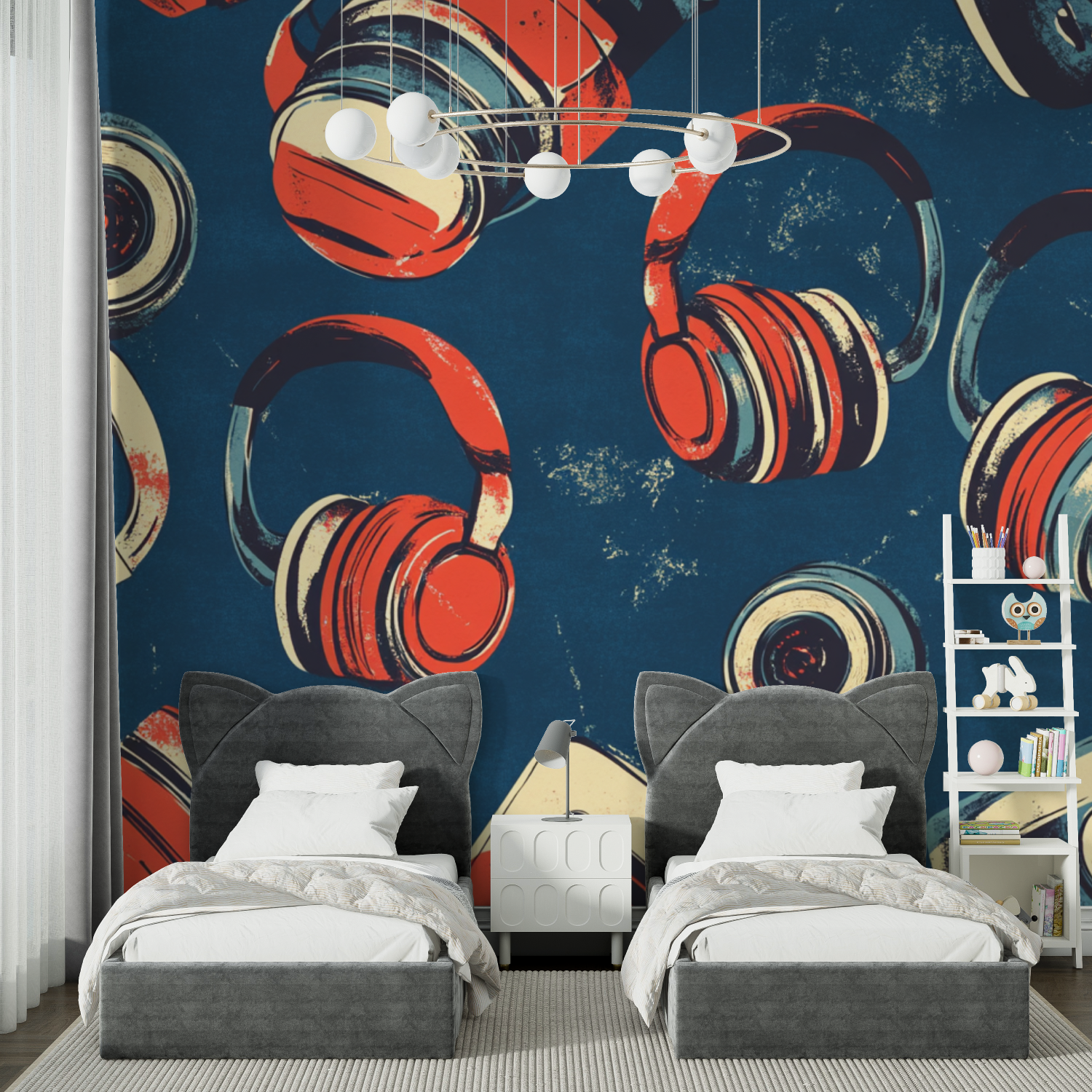 Retro Gaming Headset Wallpaper | Murals Wallpaper