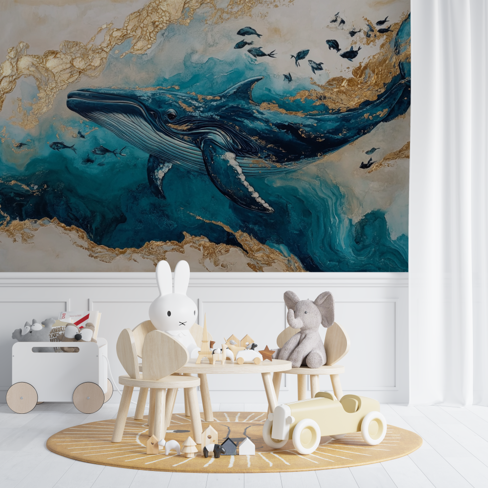 Whale and Island Wallpaper | Murals Wallpaper