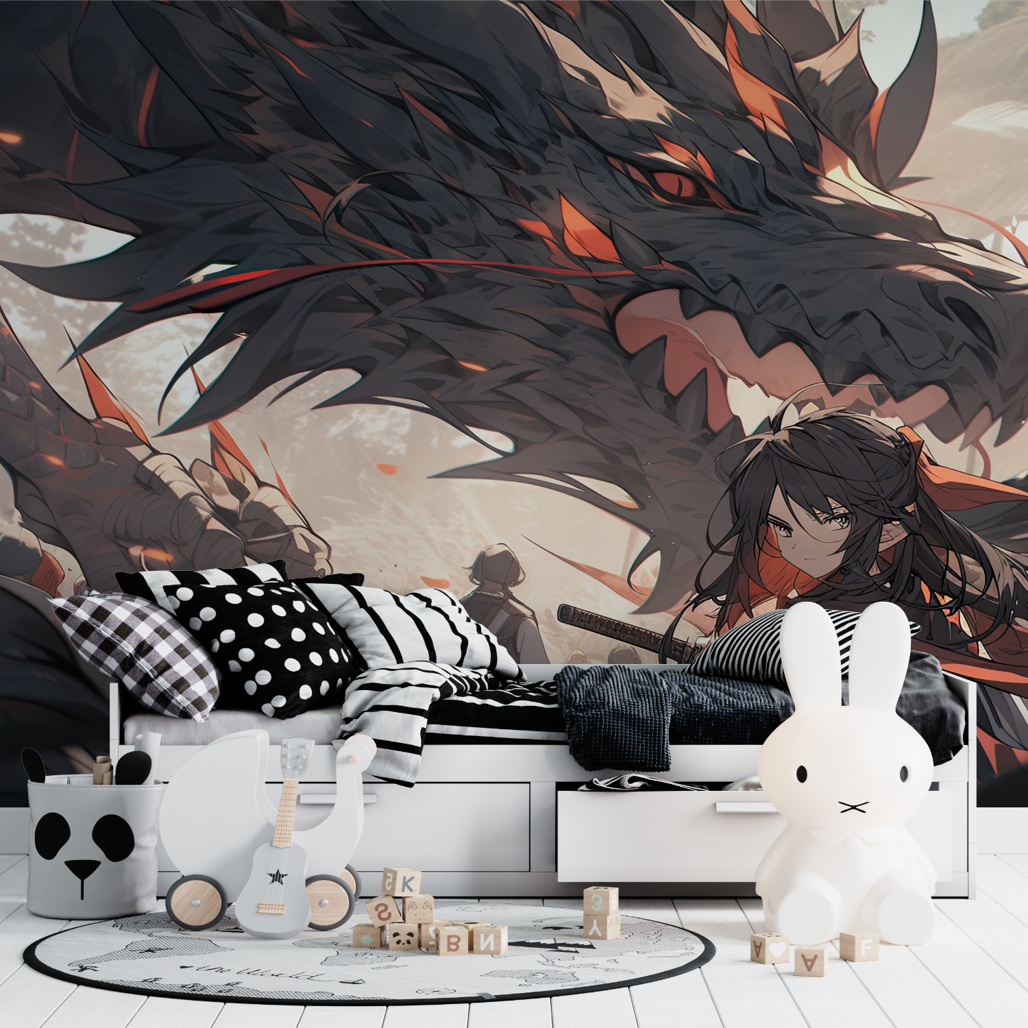 Anime Dragon Protector Wallpaper | Murals Wallpaper