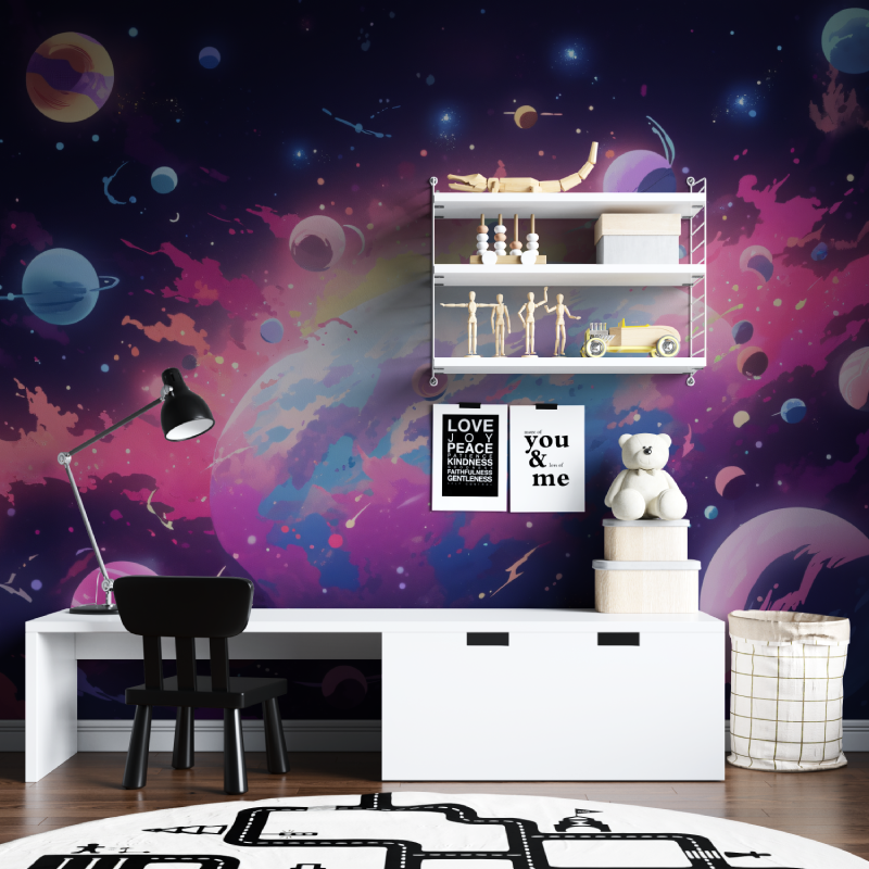 Nebula and Planets Wall Mural Wallpaper | Murals Wallpaper
