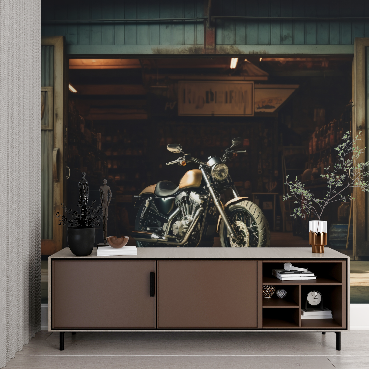 Harley Davidson Garage Wallpaper | Murals Wallpaper