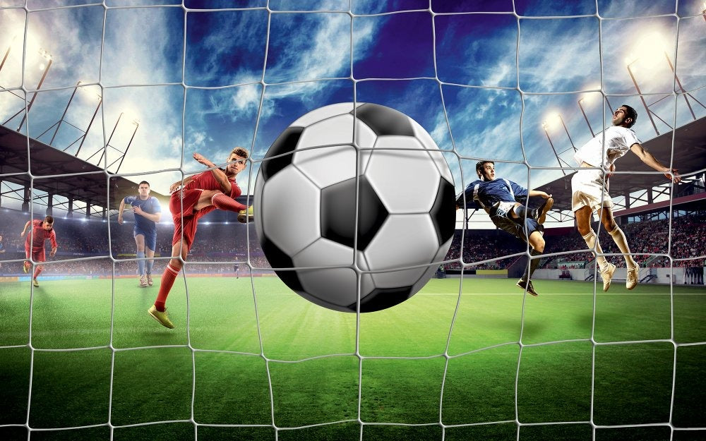 Wandbild mit Panorama-Fußballmotiv