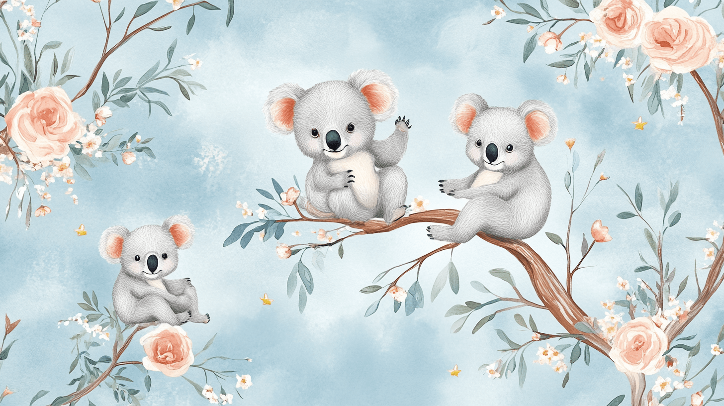 Koala and Child's Dream Wallpaper | Murals Wallpaper