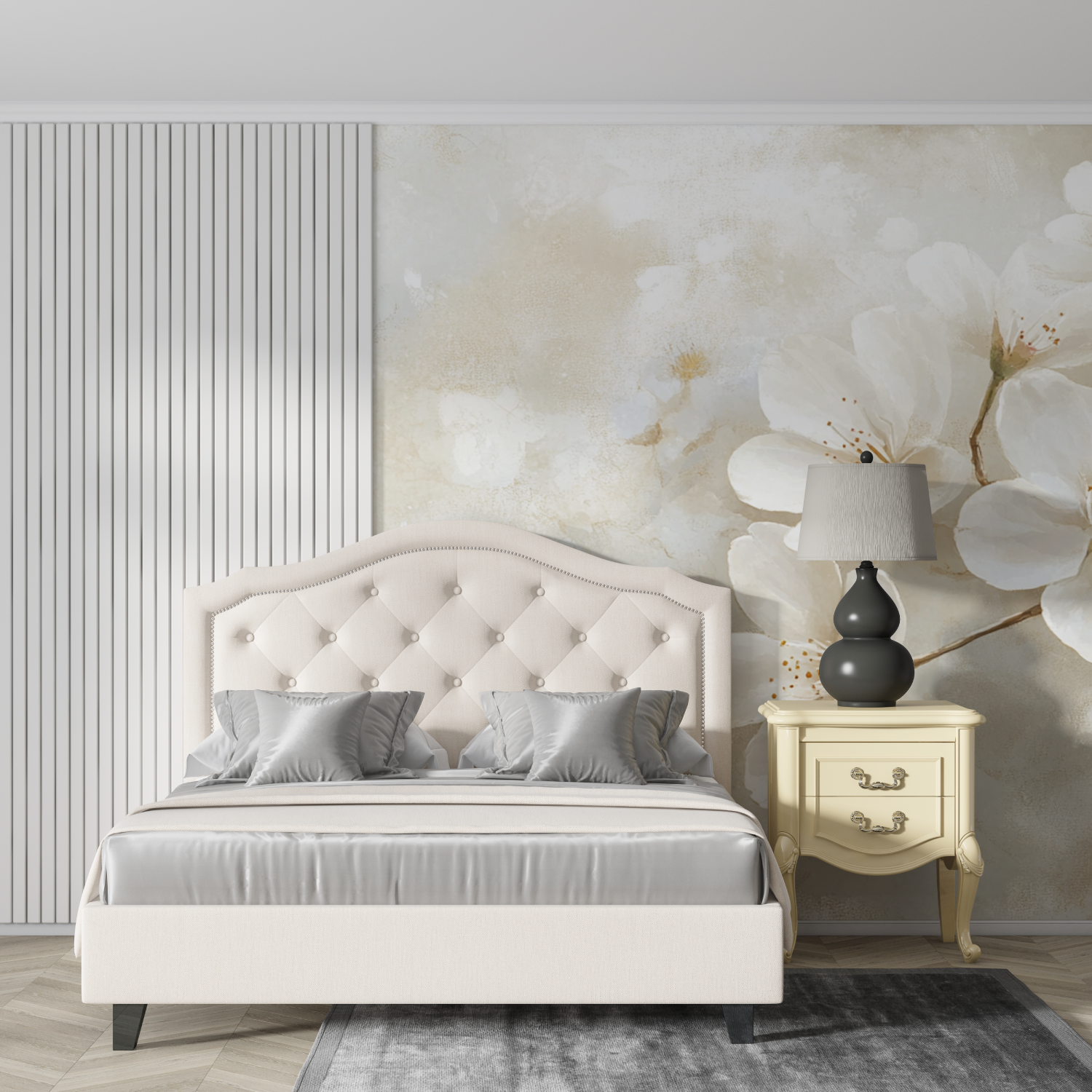 Watercolor Abstract White Flowers Wallpaper | Murals Wallpaper