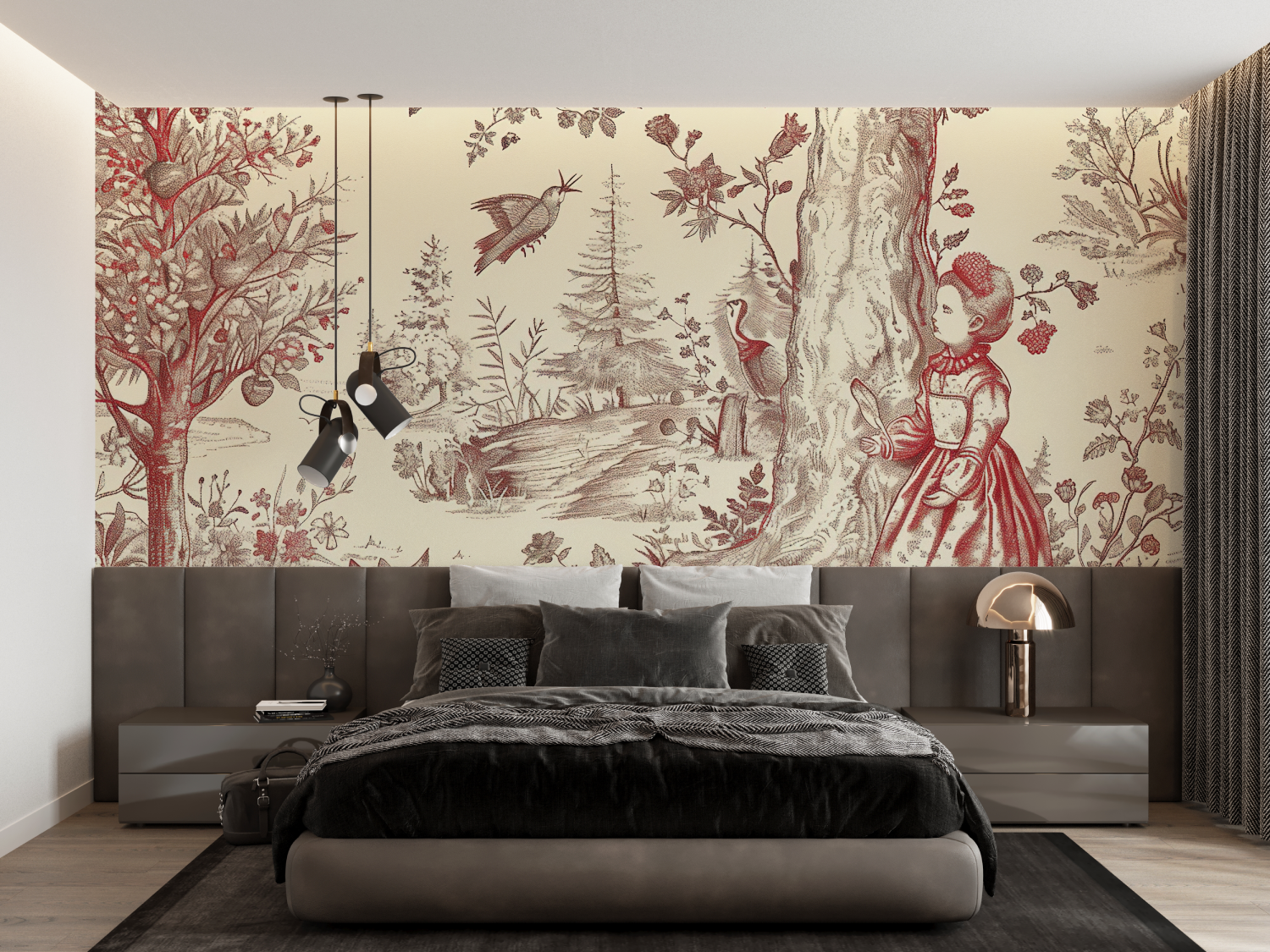 Toile de Jouy Wallpaper for Children's Room | Murals Wallpaper