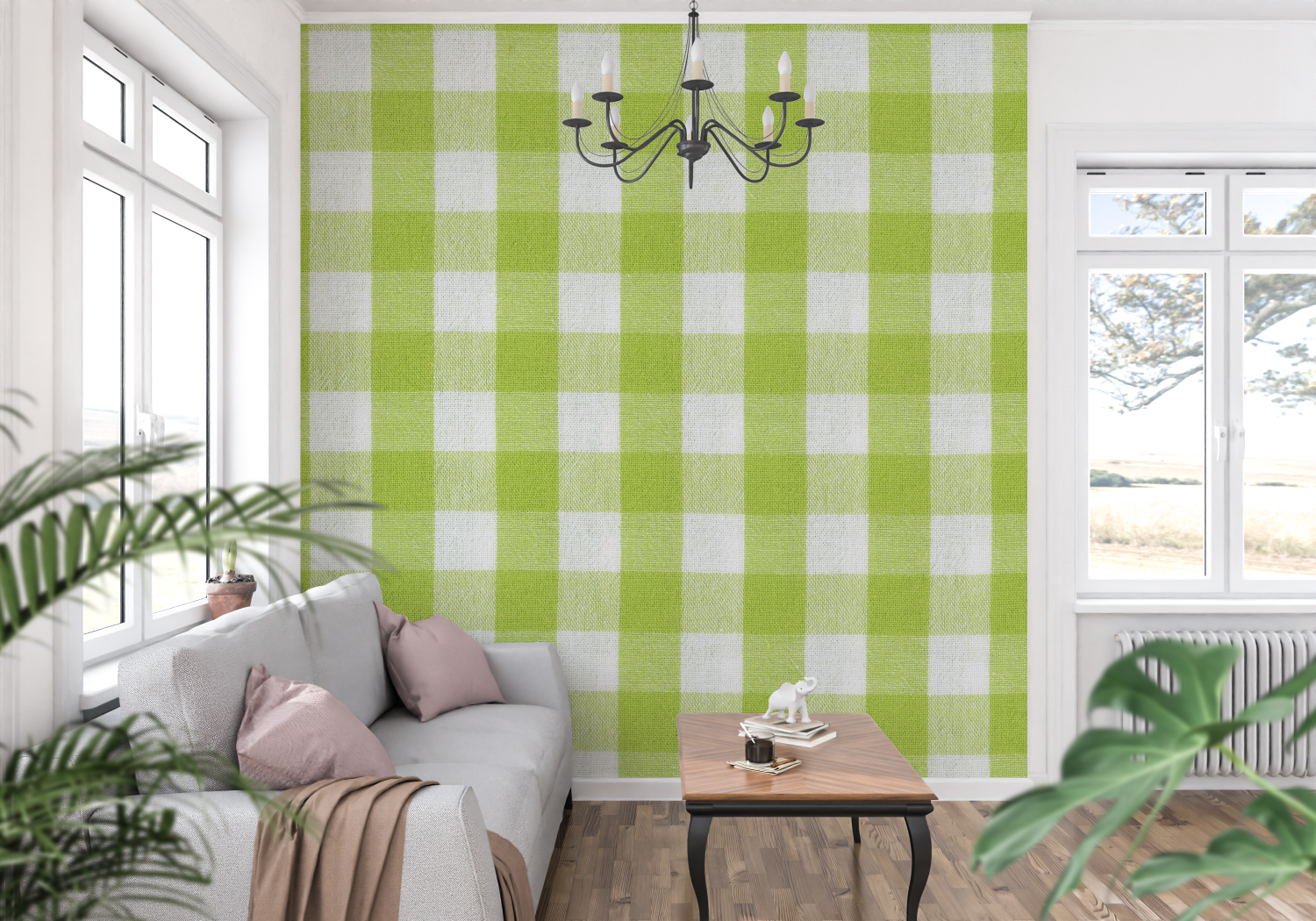 Green Checkered Wallpaper | Murals Wallpaper