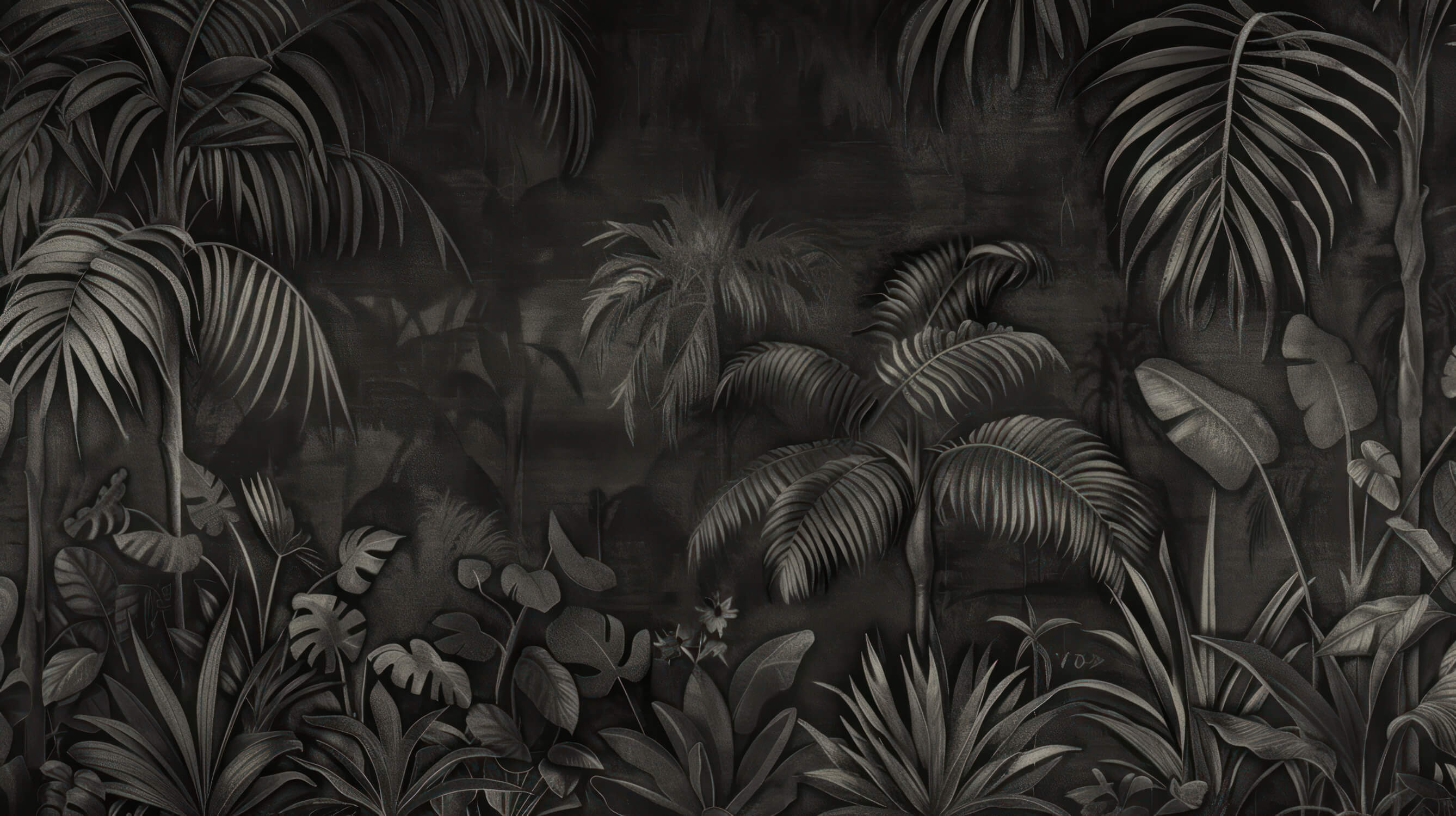 Black Tropical Wallpaper | Murals Wallpaper