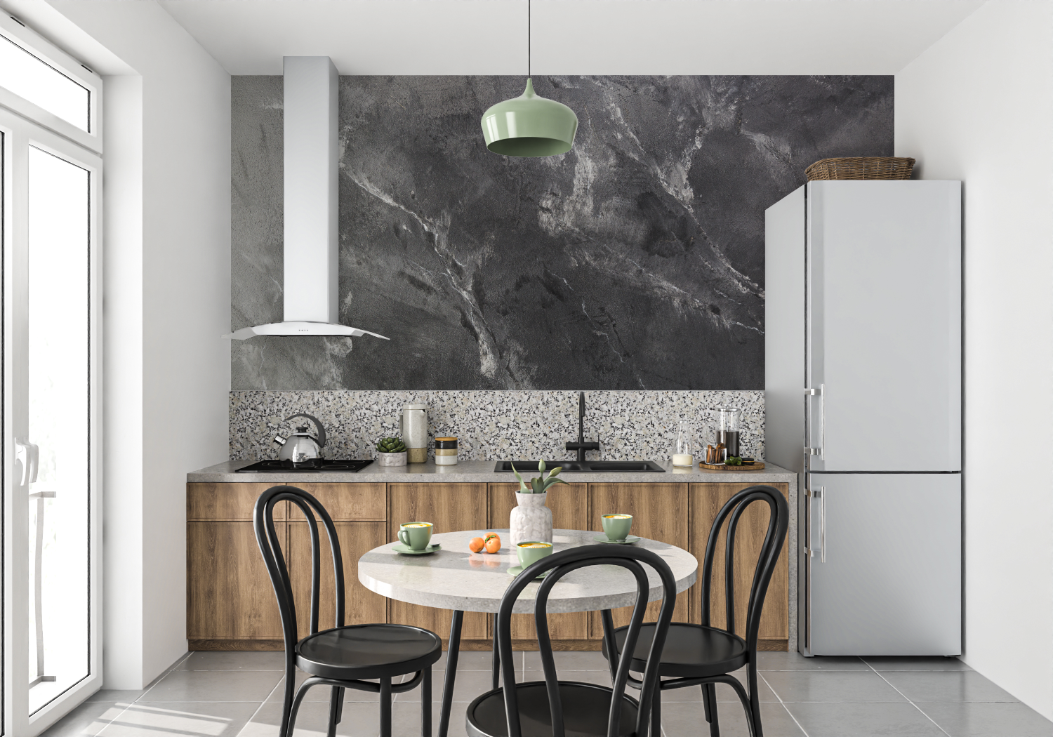 Schwarz-graue Tapete | Wandtapete