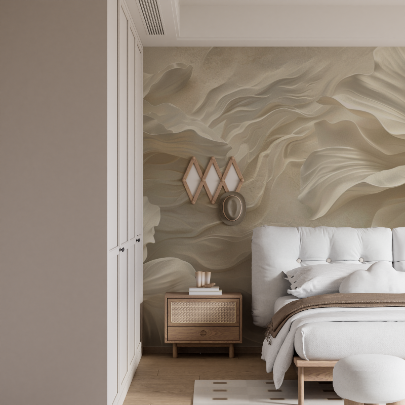 White Flower 3D Wallpaper | Murals Wallpaper