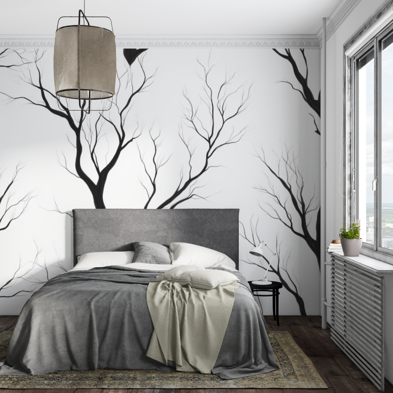 Black and White Tree Wallpaper for Kids' Room | Murals Wallpaper