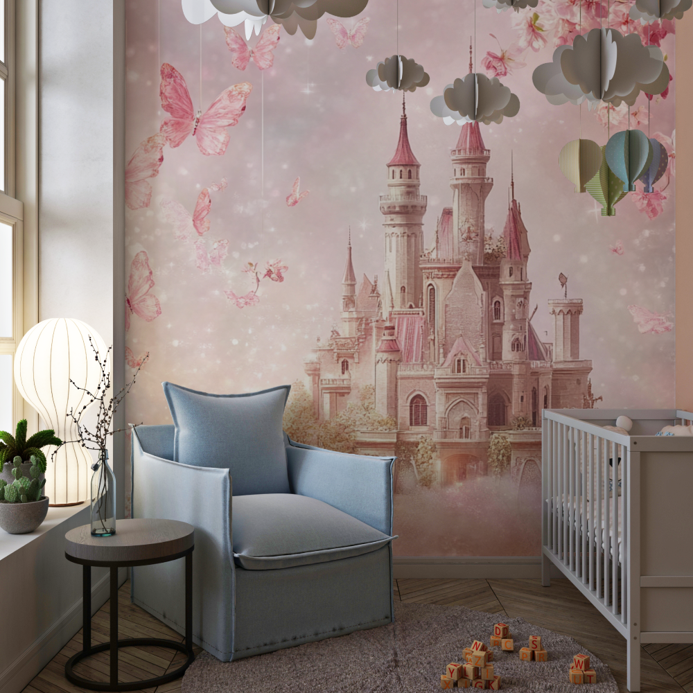 Princess Flower Sky and Castle Wallpaper | Murals Wallpaper