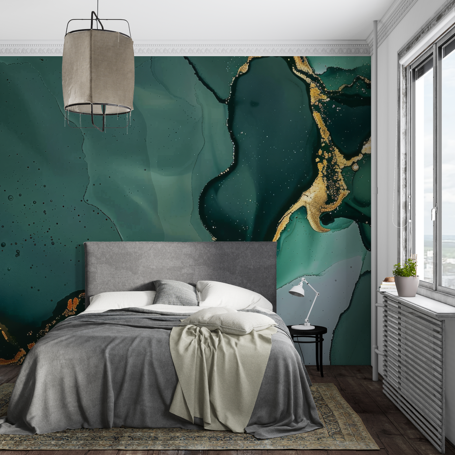 Duck Green and Gold Wallpaper | Murals Wallpaper