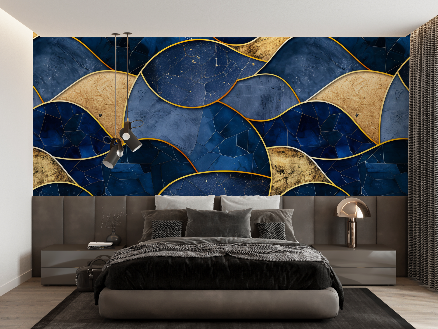 Blue and Gold Wallpaper | Murals Wallpaper
