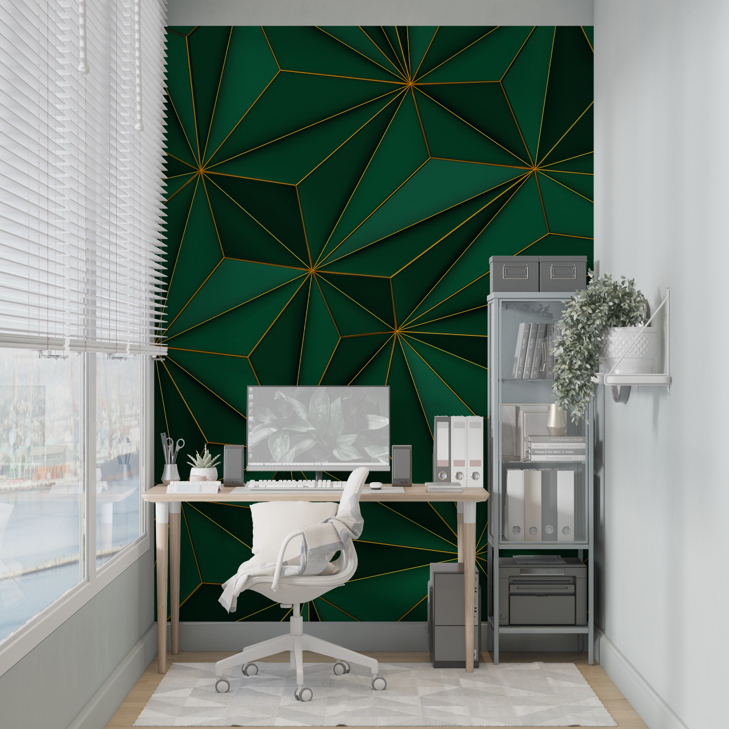 Geometric Green Wallpaper | Murals Wallpaper