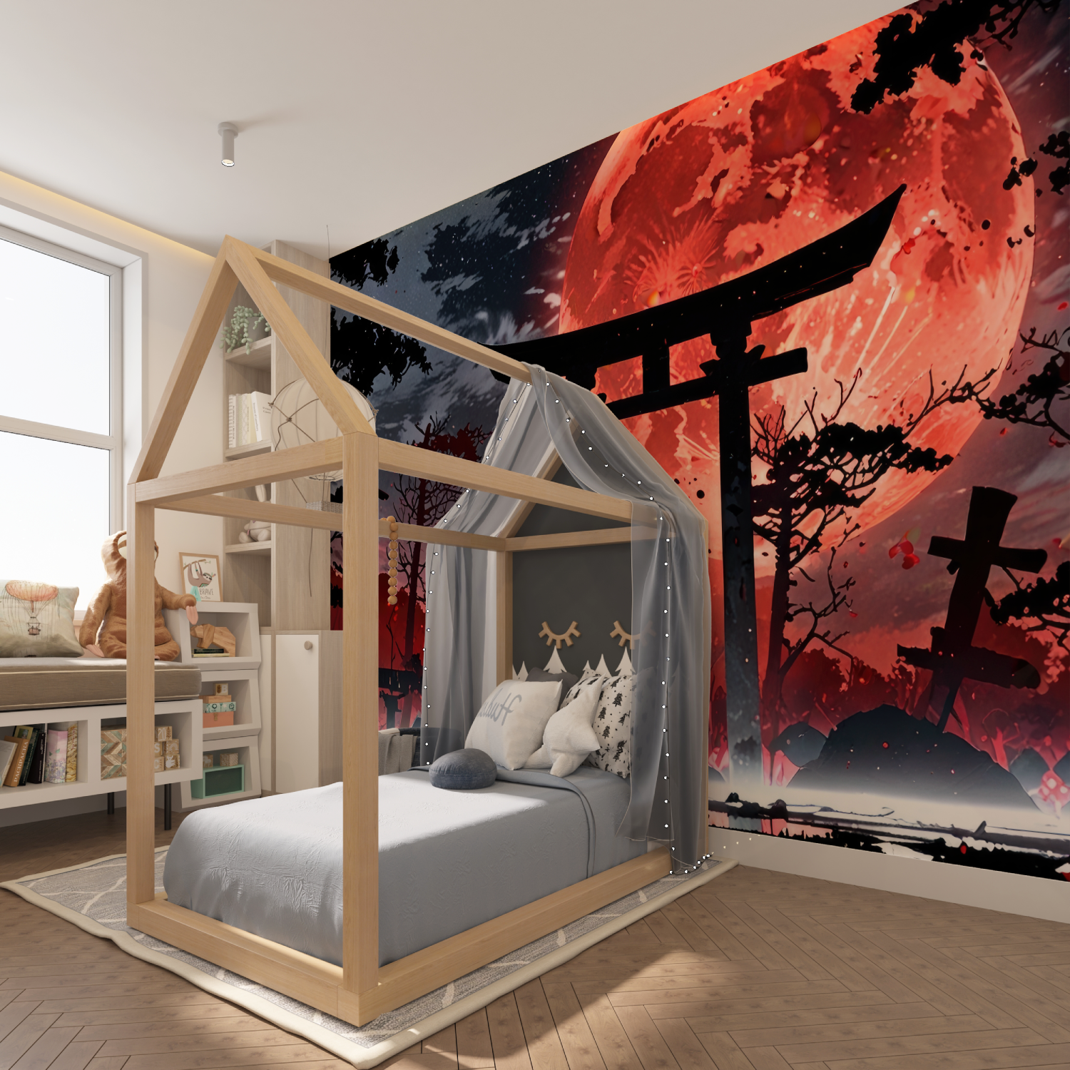 Red Moon Anime Wallpaper | Murals Wallpaper