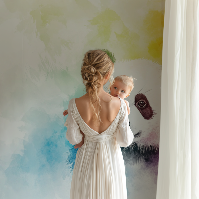 Regenbogen Panda Tapete | Wandbilder Tapete