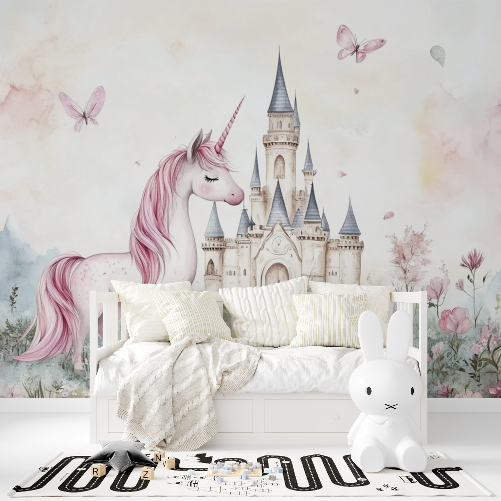 Unicorn Castle Princess and Unicorn Wallpaper | Murals Wallpaper