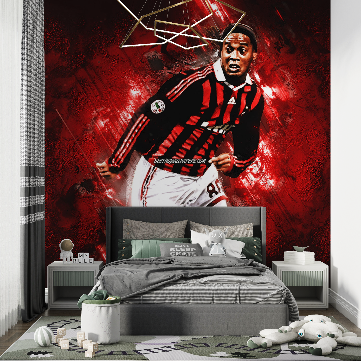 Ronaldinho Red Soccer Day Wallpaper | Murals Wallpaper