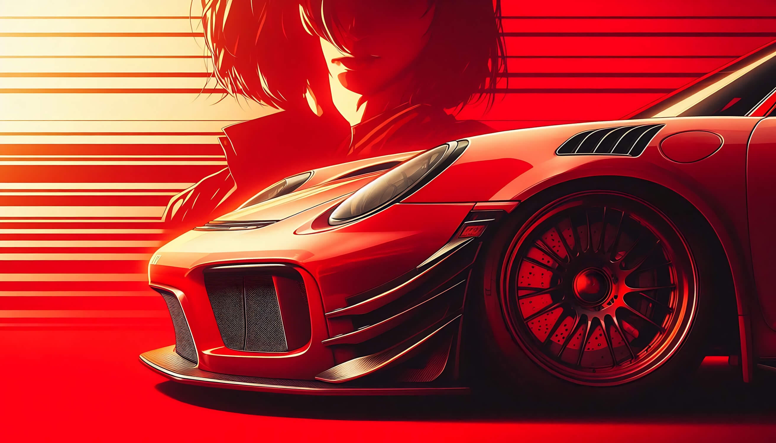 Red Sports Car Wallpaper | Murals Wallpaper