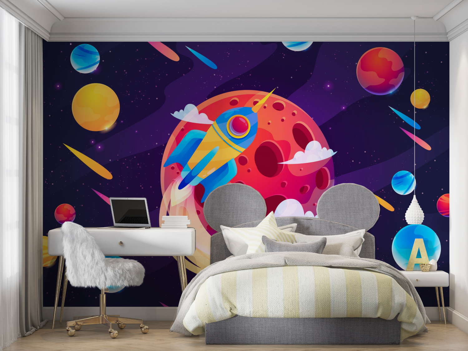 Meteor Shower Space Wallpaper | Murals Wallpaper