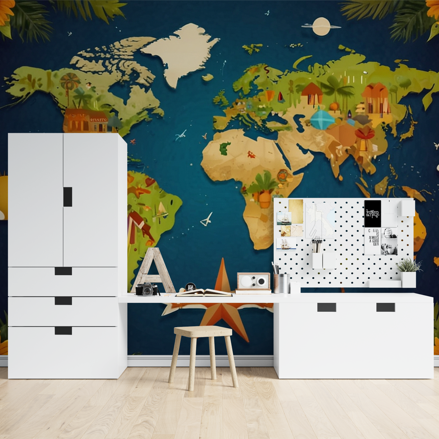 World Map Kids Wallpaper | Murals Wallpaper