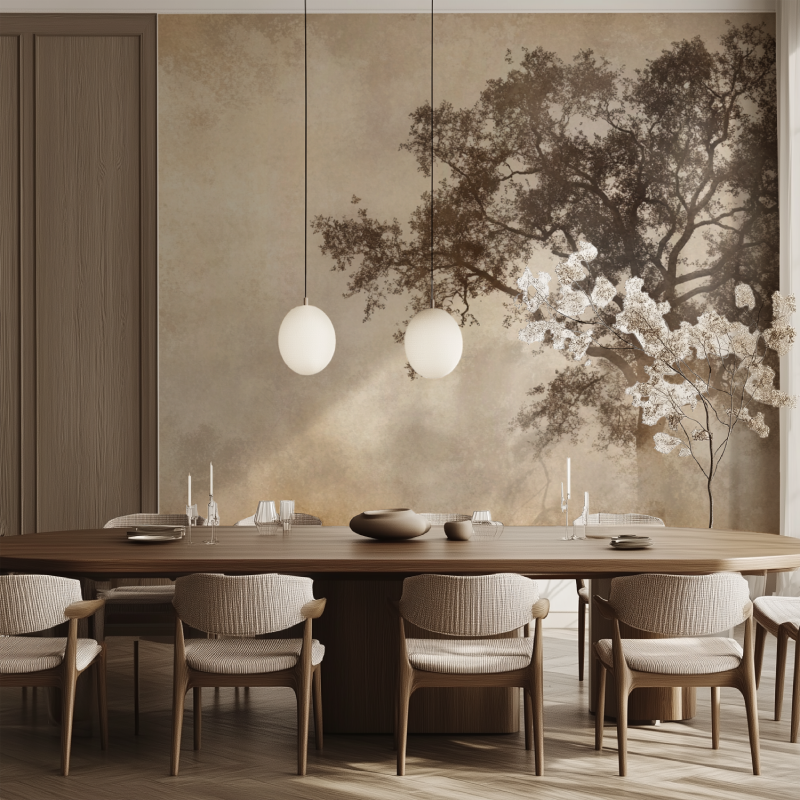 Sepia Baumtapete | Murals Wallpaper