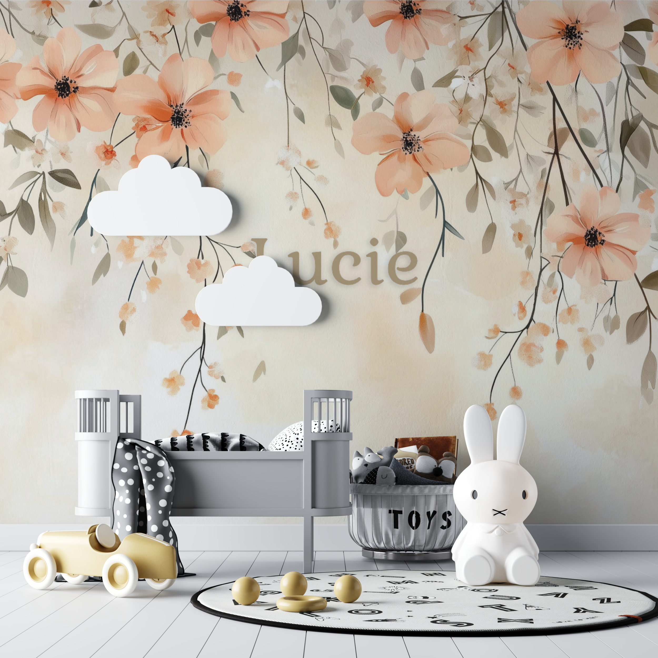 Name Wallpaper Leafy Pink | Murals Wallpaper