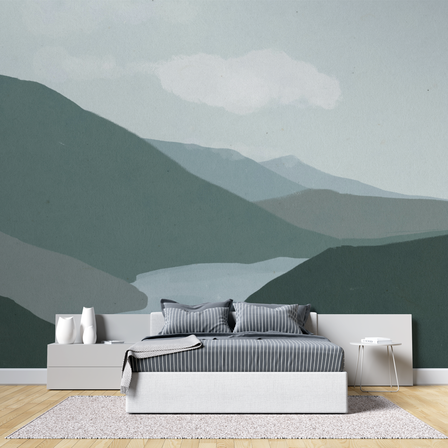 Watercolor Nordic Landscape Wallpaper | Murals Wallpaper