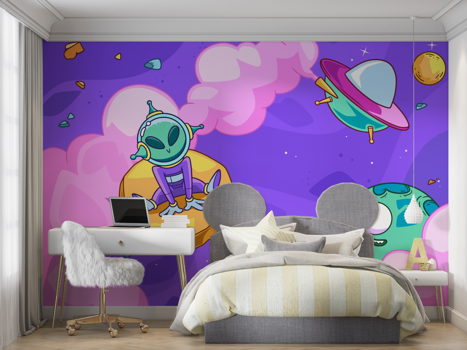 Lustige UFO-Tapete | Wandbilder