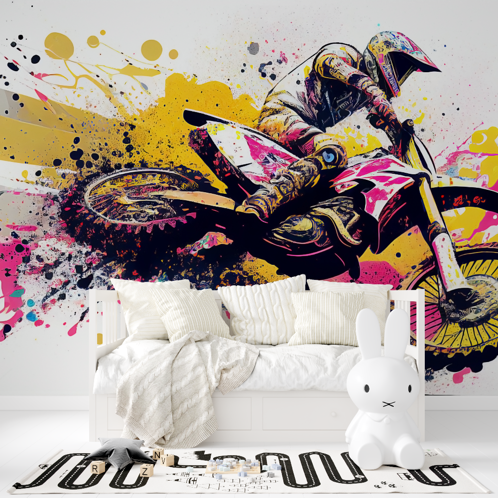 Girl's Motocross Graffiti Wallpaper | Murals Wallpaper