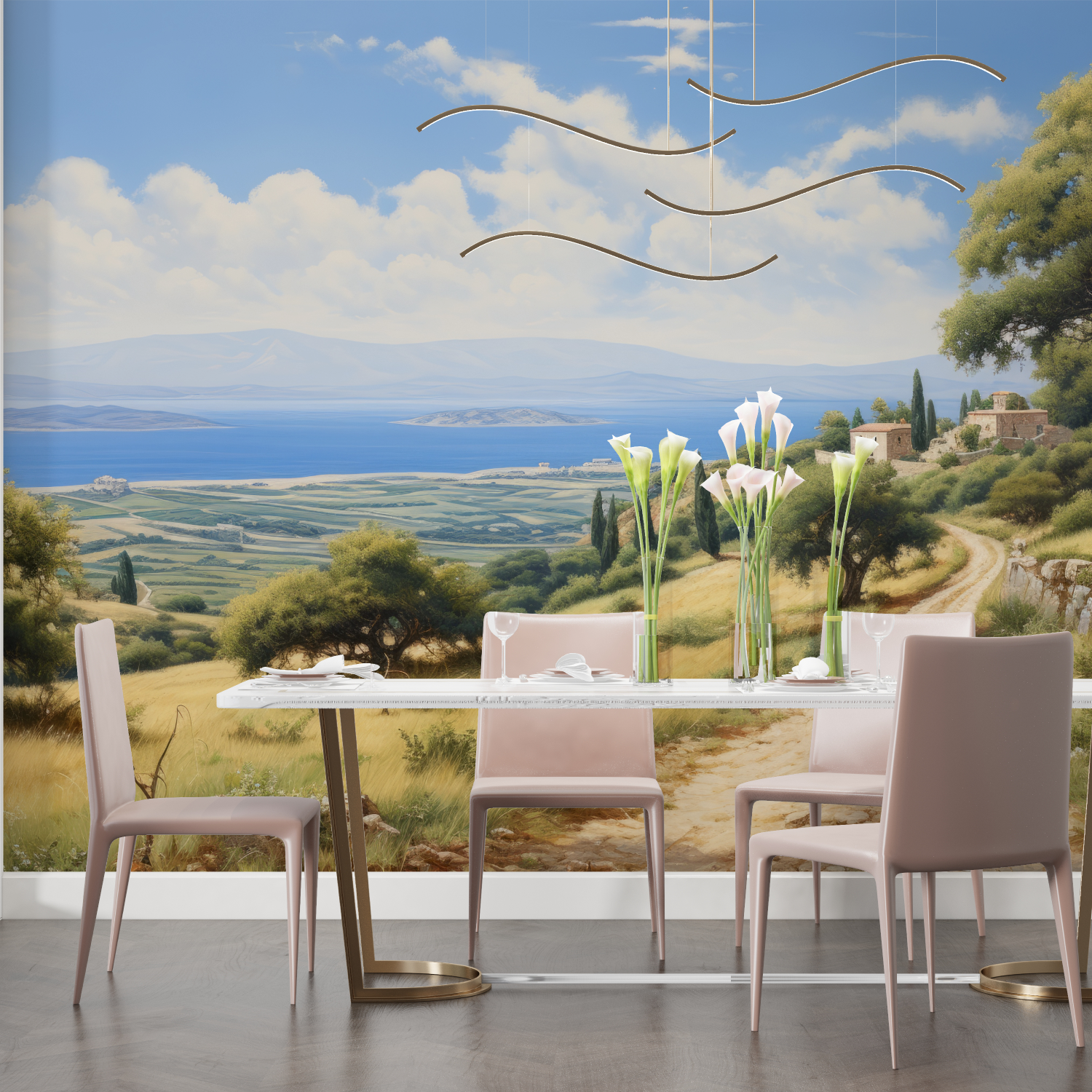 Mediterranean Watercolor Mural Wallpaper | Murals Wallpaper