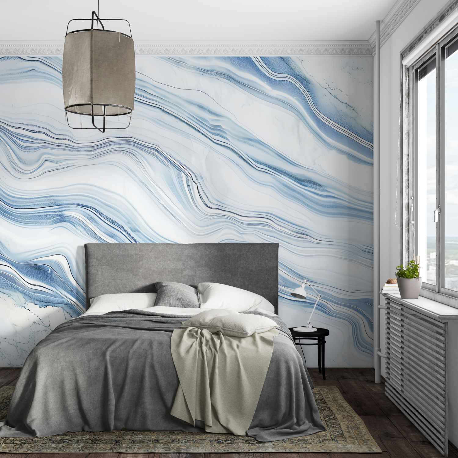 Blau Weiße Tapete | Murals Wallpaper