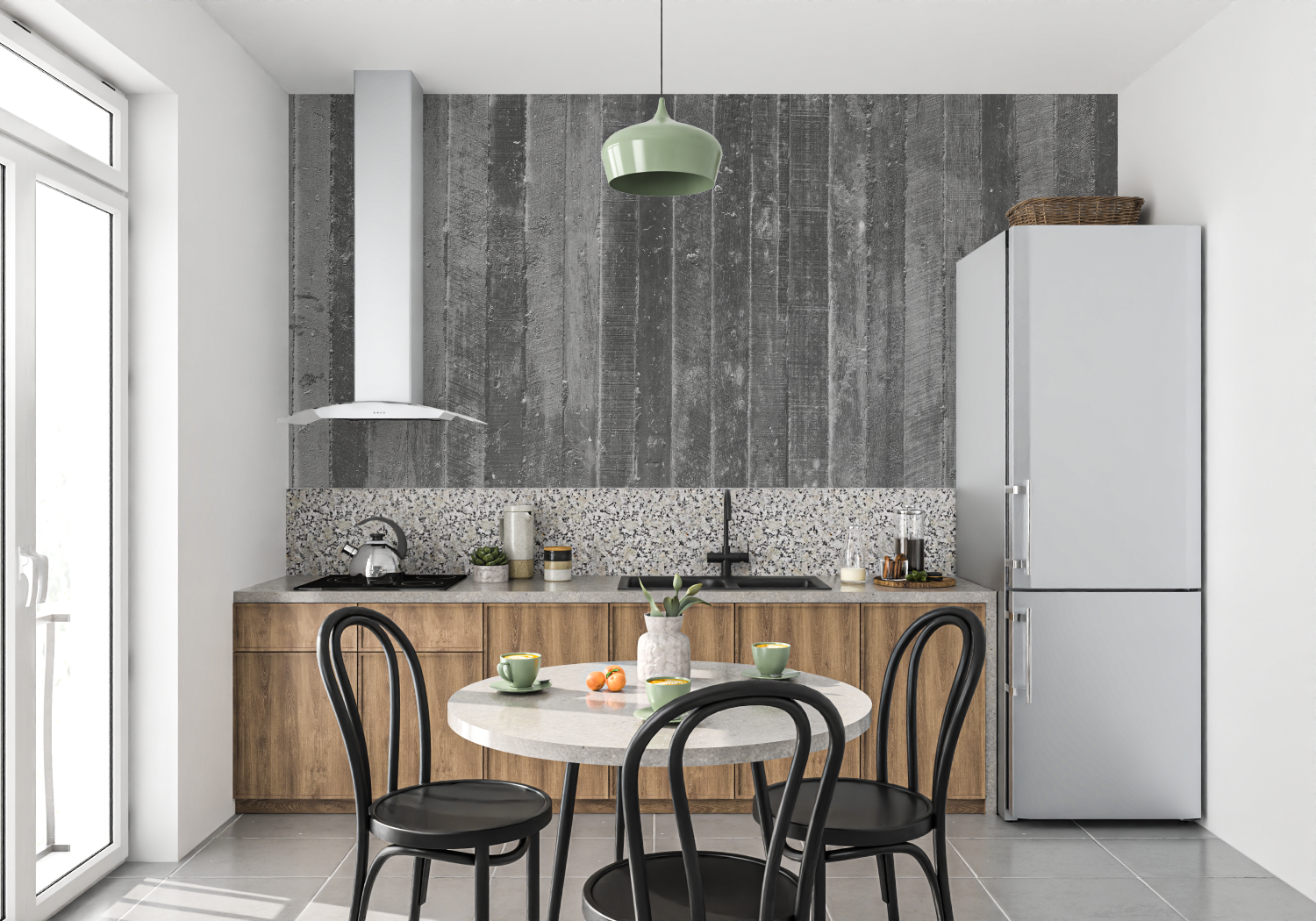 Gray Wood Imitation Wallpaper | Murals Wallpaper