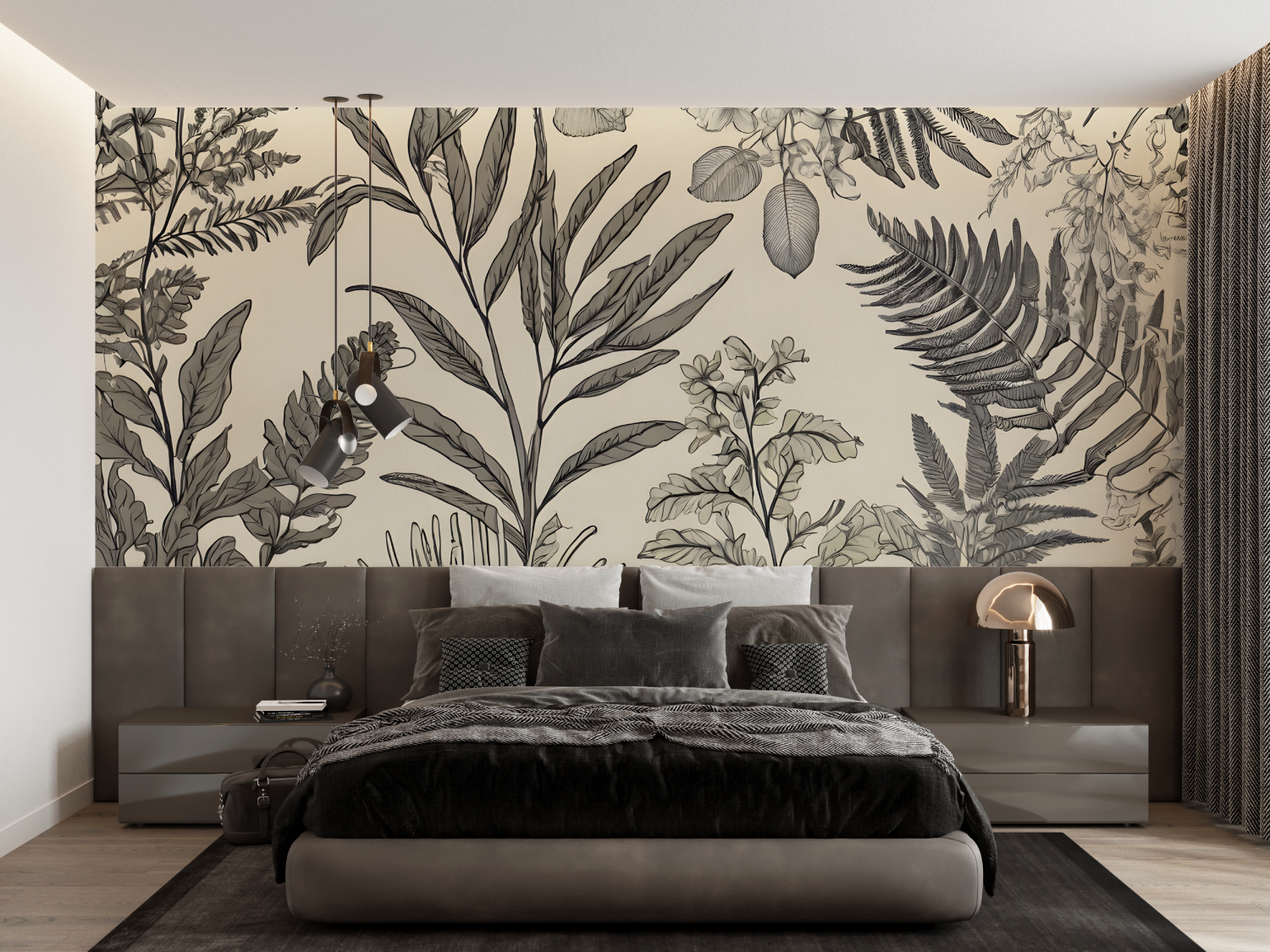 Tropical Floral Toile Wallpaper | Murals Wallpaper