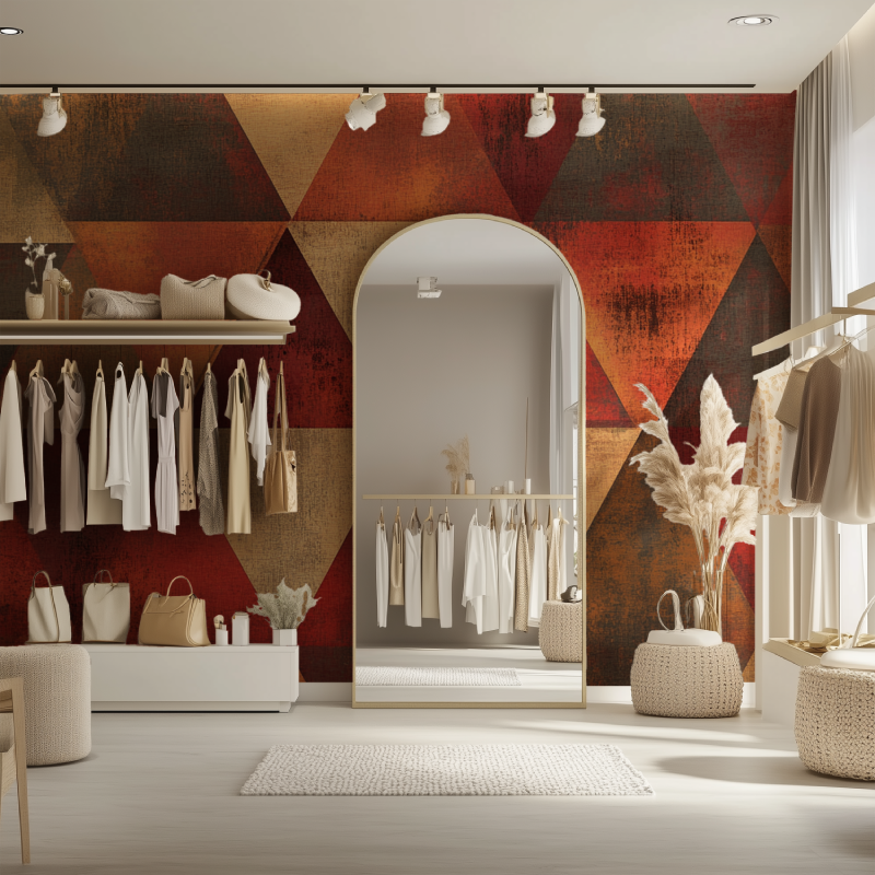 Vintage Red Triangle Wallpaper | Murals Wallpaper