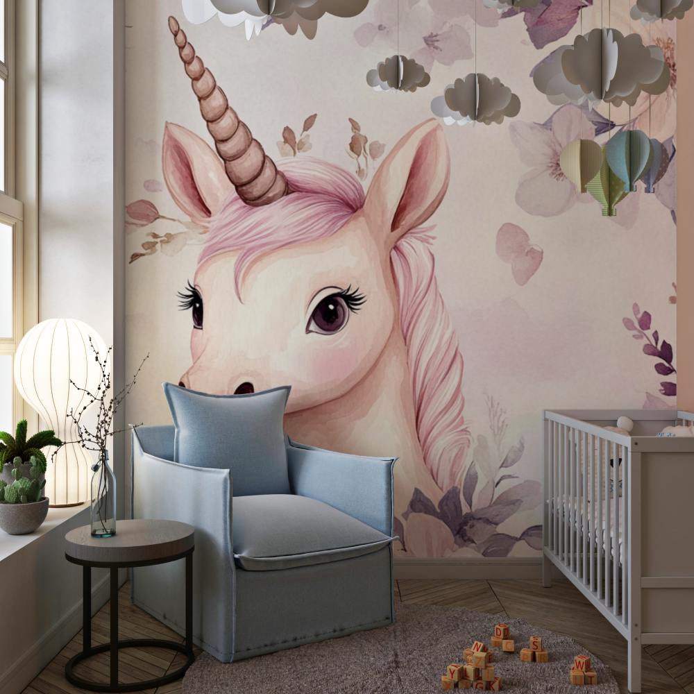 Unicorn Girl Wallpaper for Bedroom Decor | Murals Wallpaper
