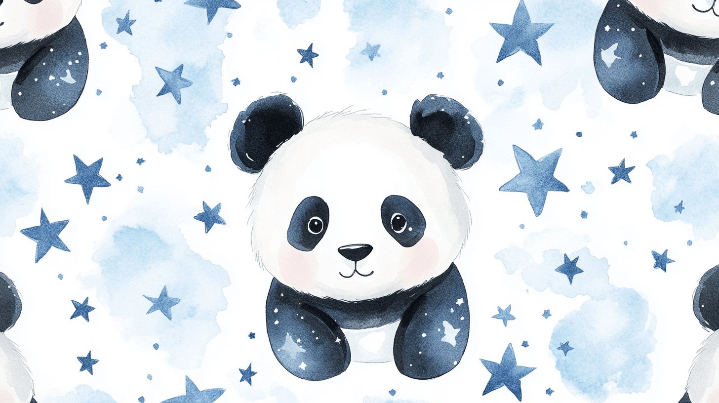 Panda and Stars Wallpaper | Murals Wallpaper