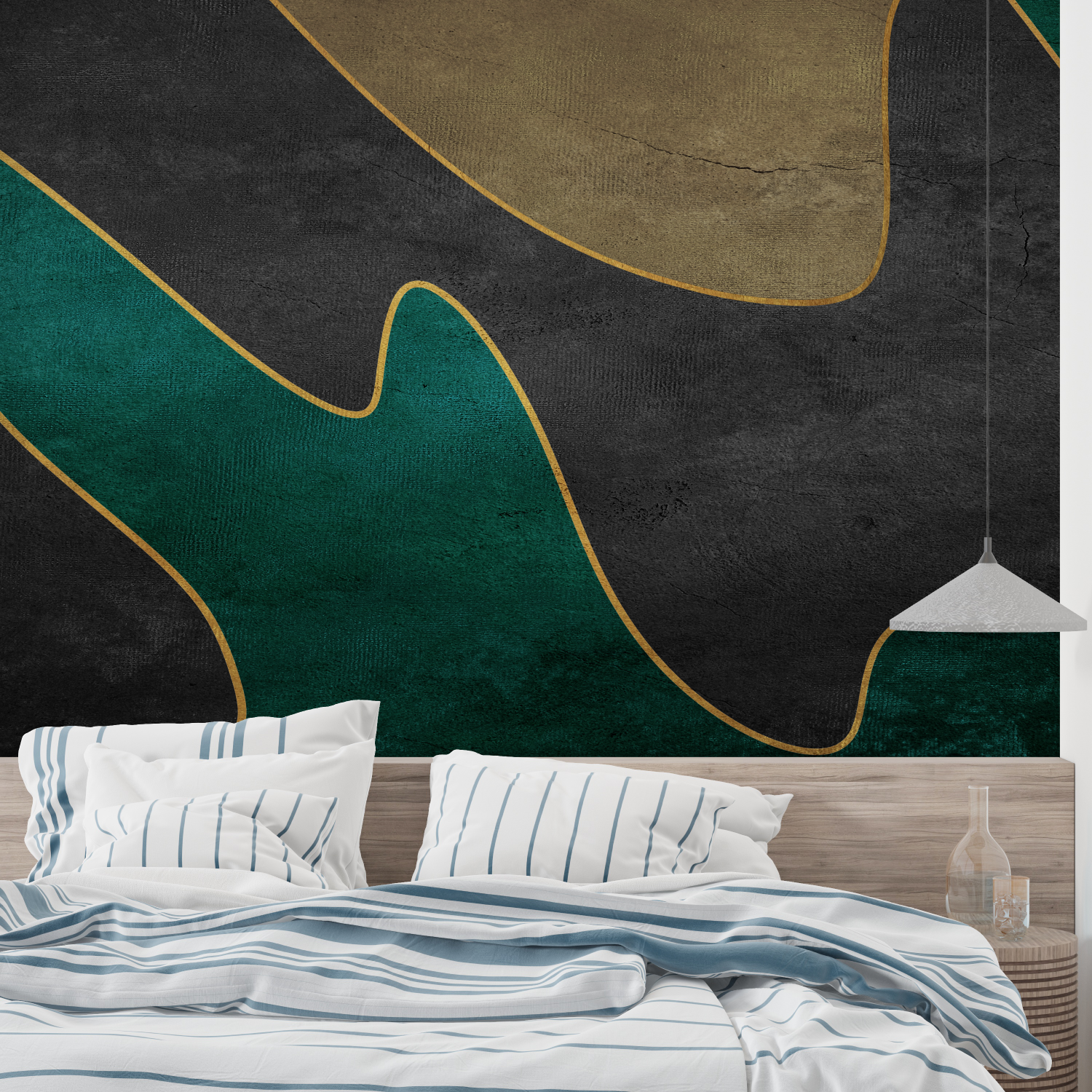 Papier Peint Vert Doré - Wandbild