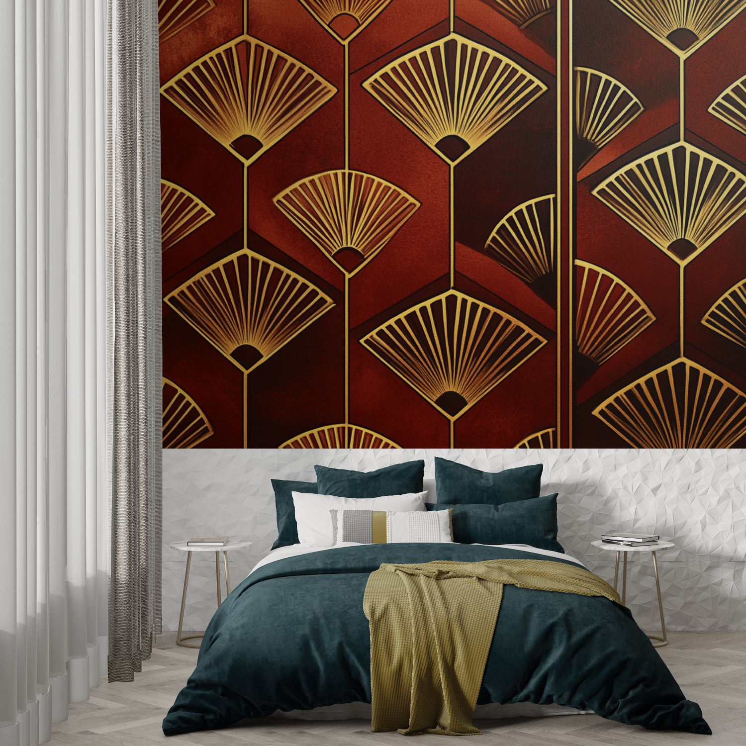 Papel de Parede Tendência Art Deco Terracotta | Papel de Parede Murals