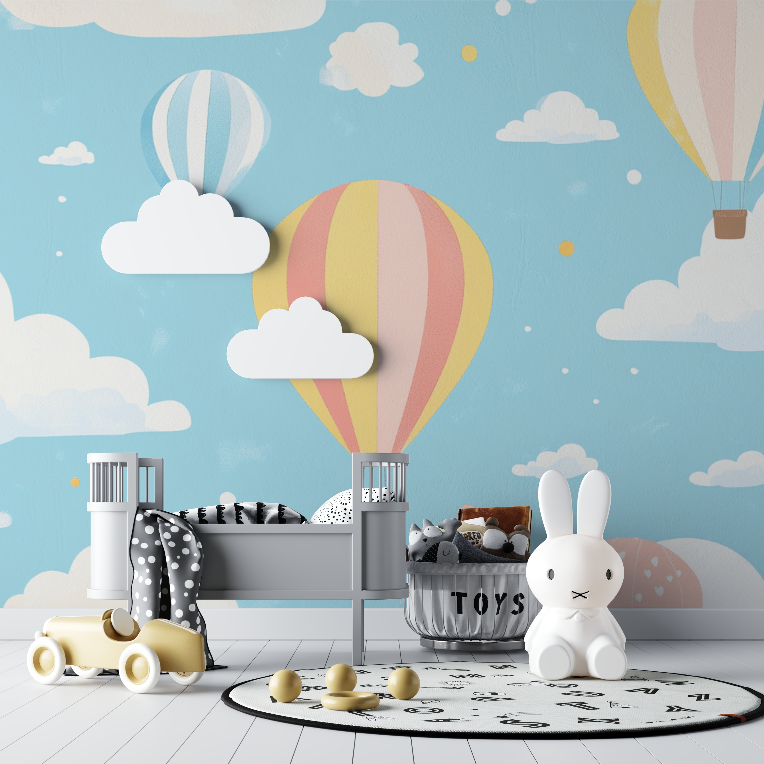 Hot Air Balloon and Starry Sky Wallpaper | Murals Wallpaper