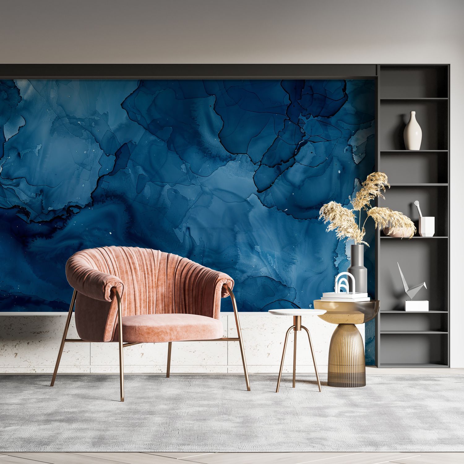 Papier Peint Bleu Marine - Wandbild