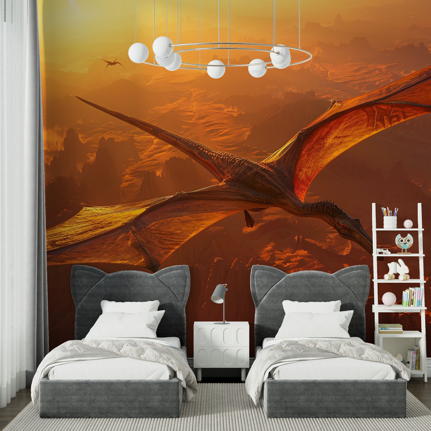 Dinosaur Sunset Sky Wallpaper | Murals Wallpaper