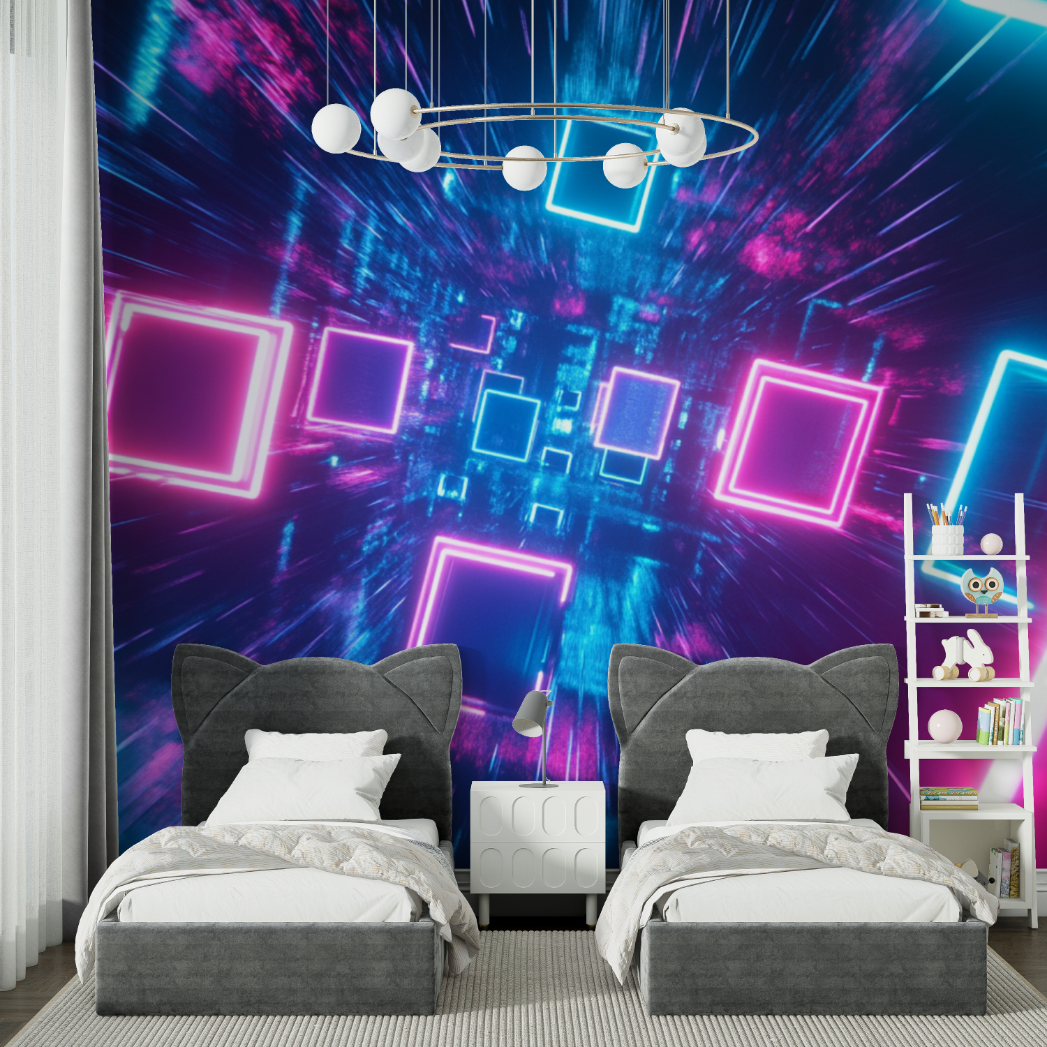 Neon Square Wallpaper | Murals Wallpaper