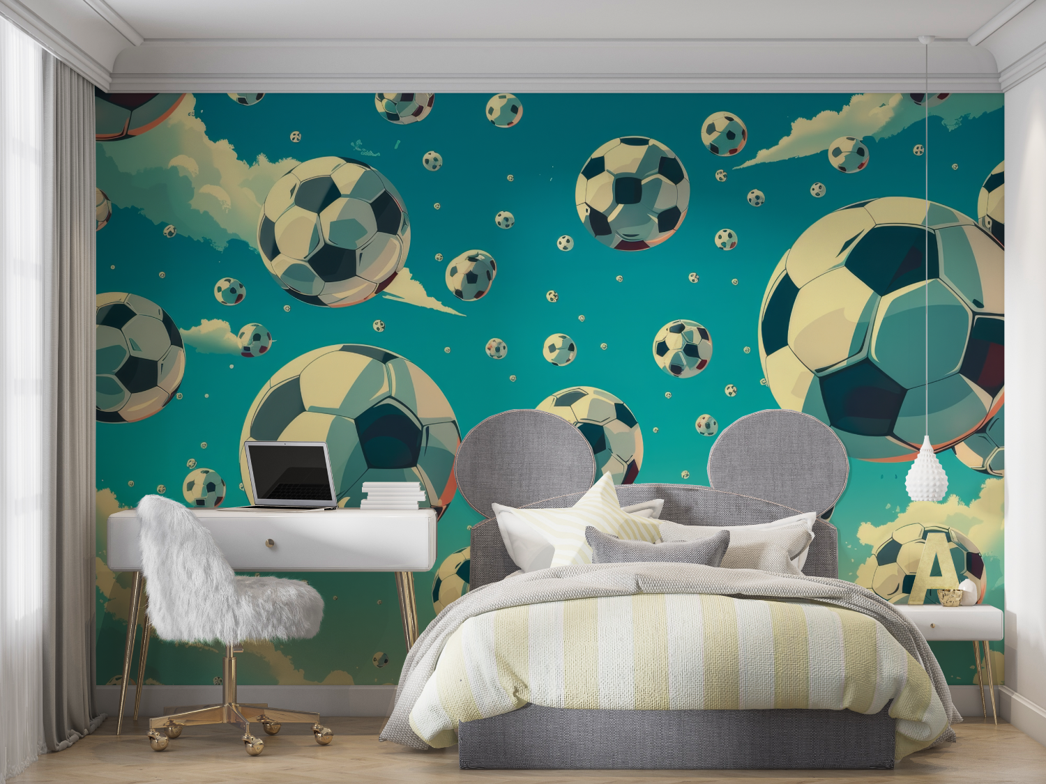 Soccer Themed Wallpaper for Kids' Room | Murals Wallpaper