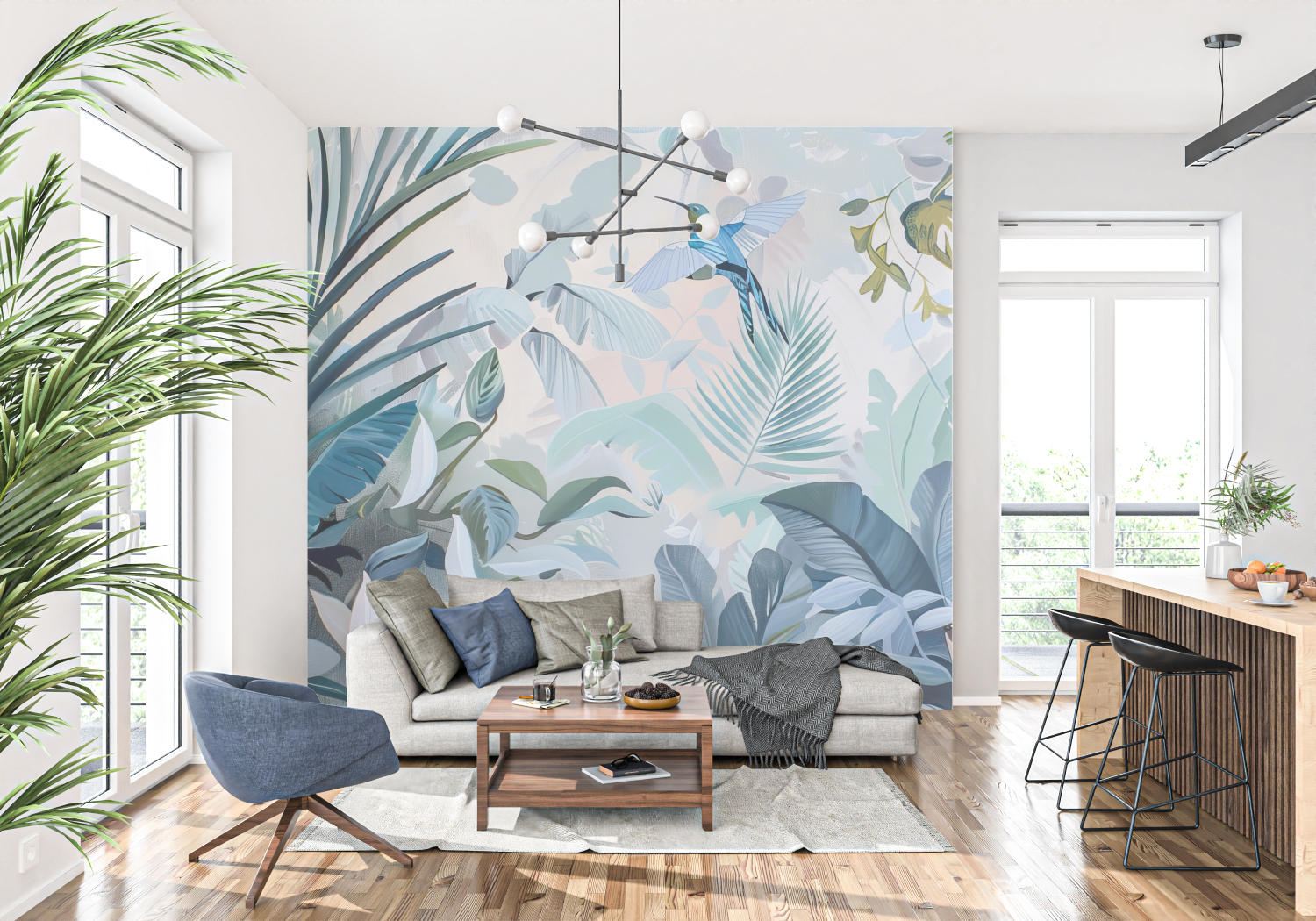 Blue Jungle Wallpaper | Murals Wallpaper